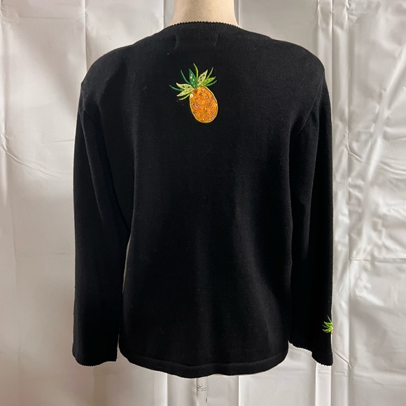 Vintage Jack B. Quick Sequined Fruit Cardigan. Med. - Picture 5 of 6